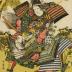 Tomoe Gozen [巴御前] on horseback twisting off the head  of Onda no Hachirō Moroshige [御田八郎師重]