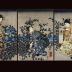 The Cloth-fulling Jewel River in Settsu Province (<i>Settsu no kuni Tōi no Tamagawa</i> - 摂津国檮衣の玉川) from an 
untitled triptych series of <i>Six Jewel Rivers</i> (<i>Mu Tamagawa</i> - 六玉川) 
